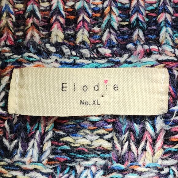 Nordstrom ELODIE Sweater Womens XL Multicolor Turtleneck Drop Shoulder Boxy - Picture 4 of 9